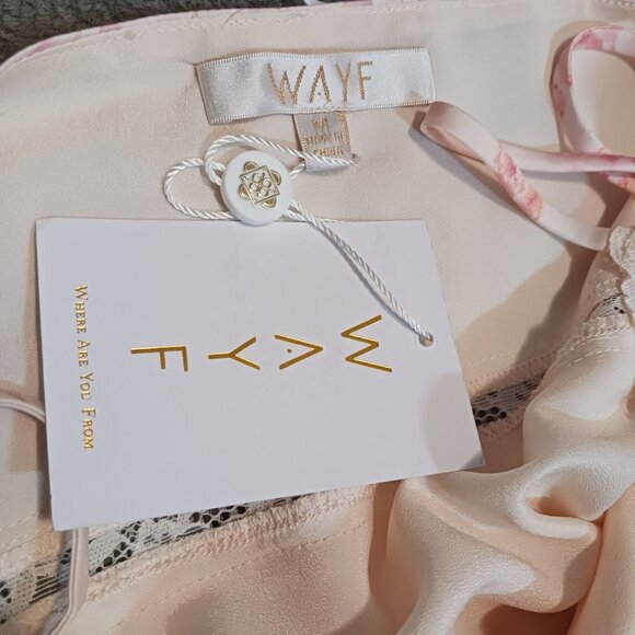 NEW Wayf Donna Lace Trim Asymmetrical Midi Slipdress in Vintage Floral, Size M - Picture 12 of 16